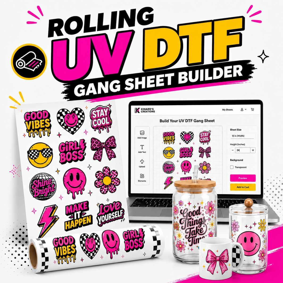Rolling UV DTF Gang Sheet Builder